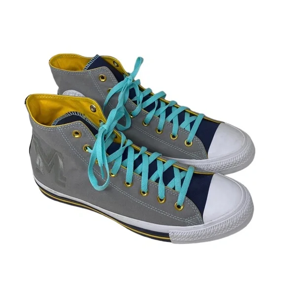 Converse Chuck Taylor High Top Gray Blue Canvas Men’s Sneakers Custom 169748C-M - Picture 8 of 11